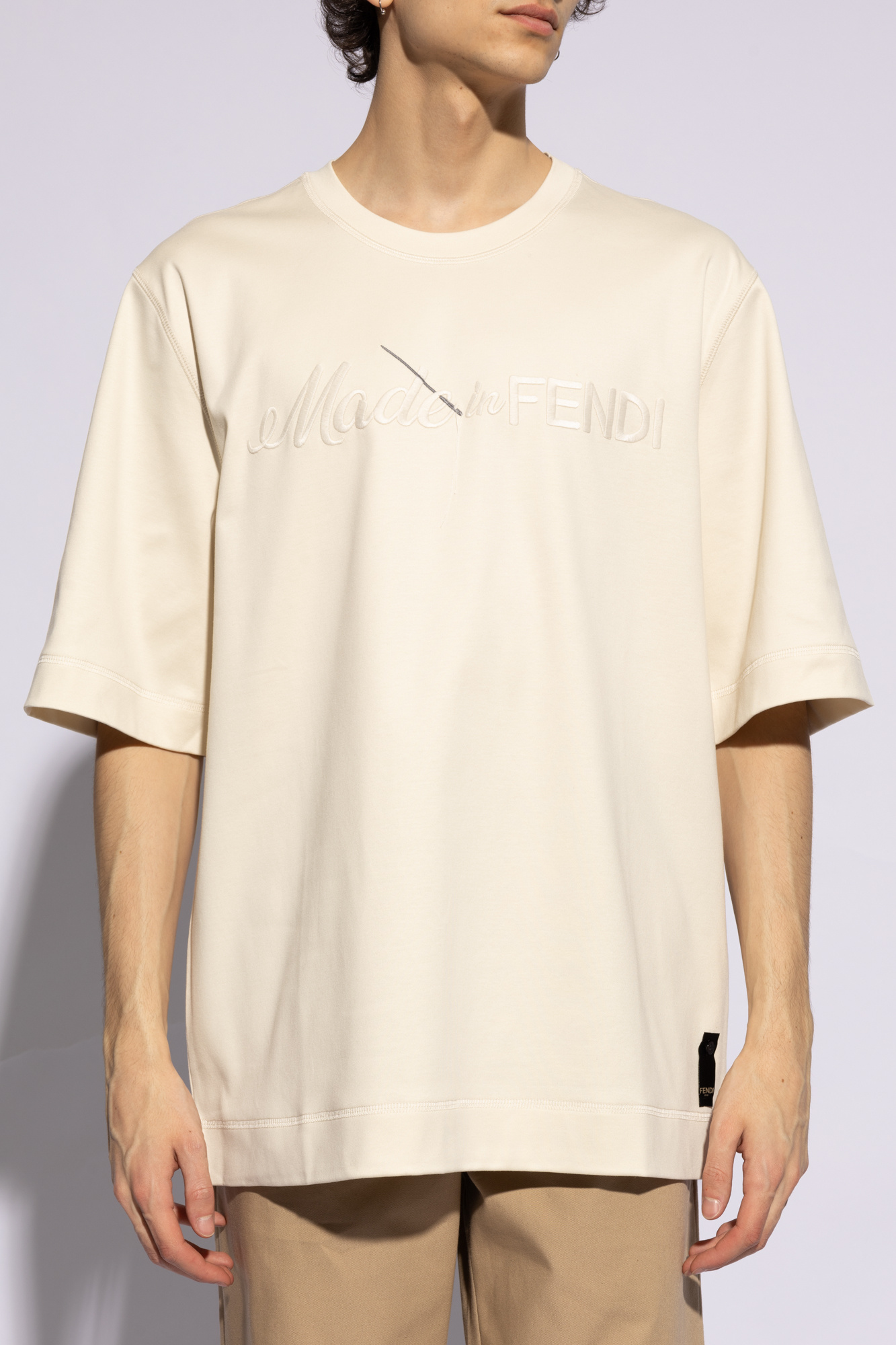 Fendi T-shirt with embroidered pattern | Men's Clothing | Vitkac